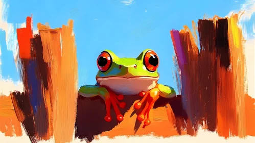 Bright Frog Painting