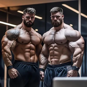 Two Bodybuilders Posing