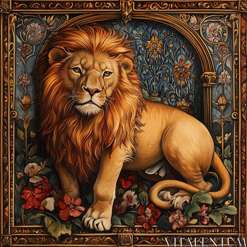 AI ART Golden Lion Portrait