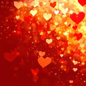 Floating Hearts on Red: A Valentine's Day Dream