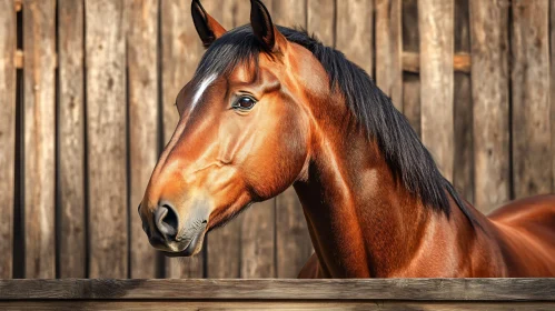 Equine Beauty Before Rustic Barn