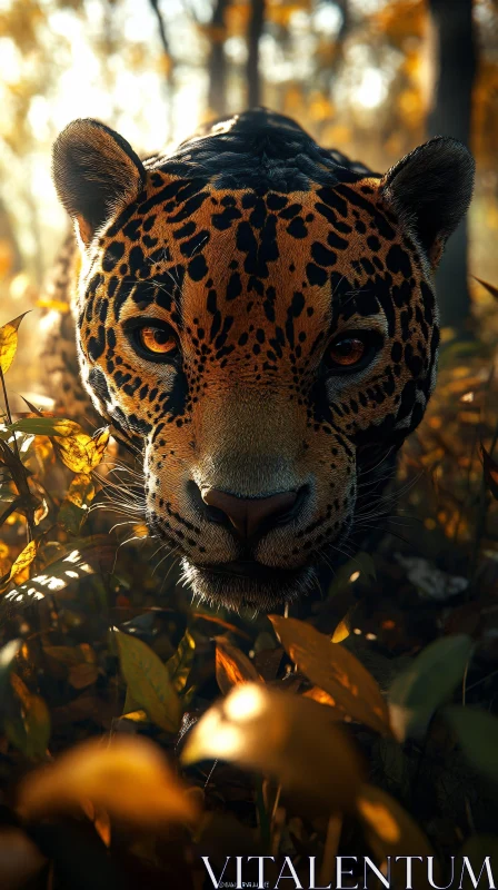 Wild Beauty: Jaguar in Nature AI Image