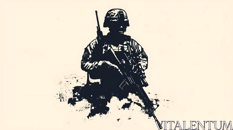 Military Soldier Silhouette Art AI Image