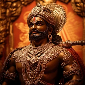 Regal Man in Gold Jewelry Portrait