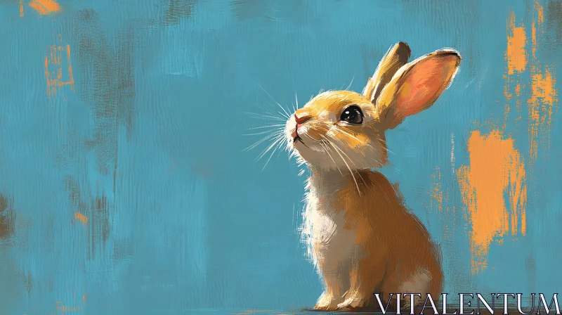 Adorable Bunny Painting AI Image