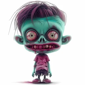 3D Rendered Friendly Cartoon Zombie Boy