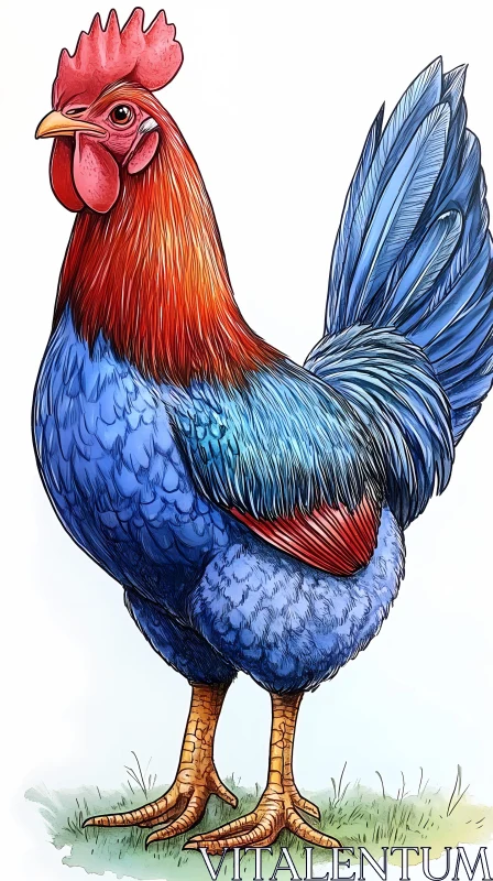 AI ART Colorful Rooster Artwork