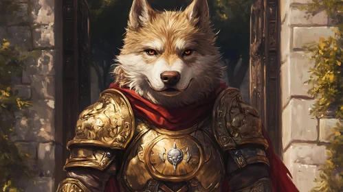 Armored Wolf Guarding the Realm