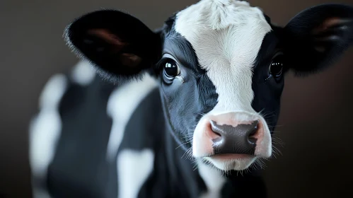 Black and White Calf Close-up