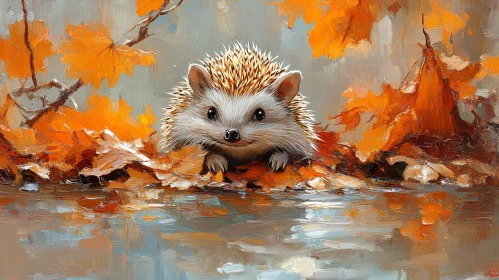 Autumn Hedgehog Painting