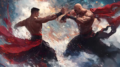 Intense Warrior Fight Art Illustration