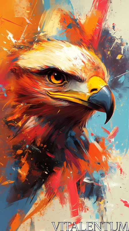 Colorful Eagle Portrait AI Image