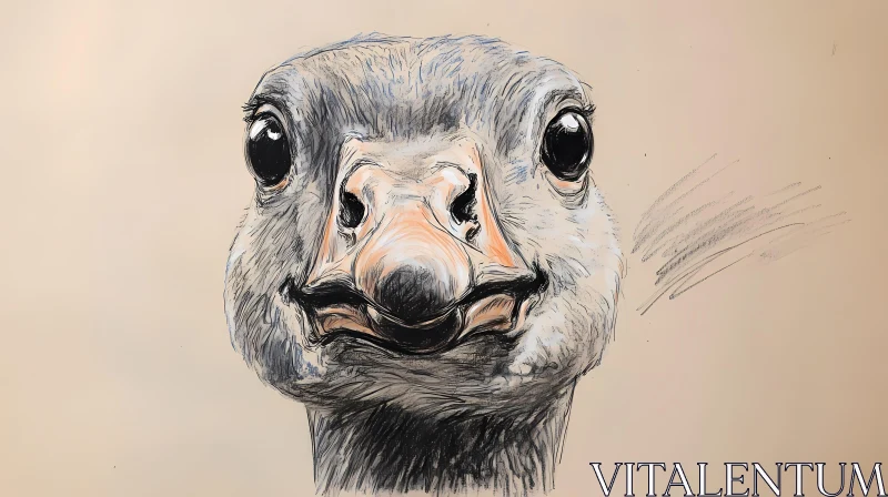 Artistic Bird Face Drawing AI Image