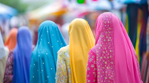 Women in Vibrant Traditional Headwear