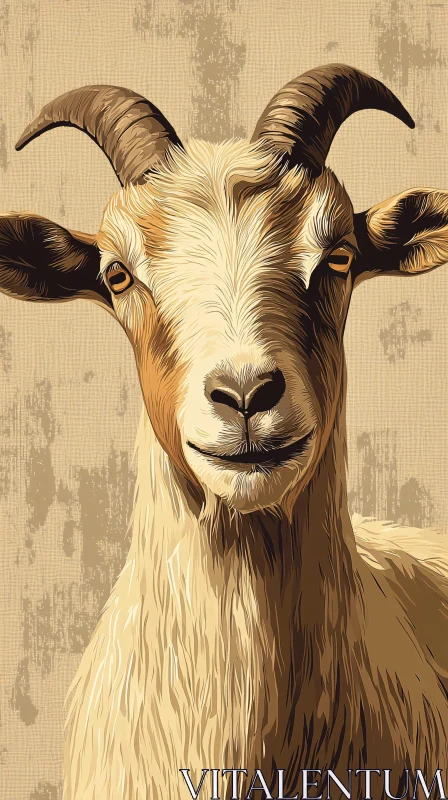 AI ART Textured Art of a Goat