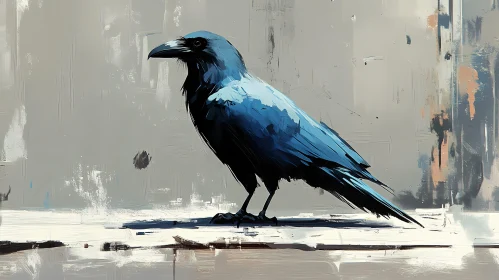 Stylized Bird Art with Abstract Background