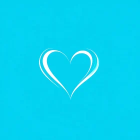 Simple Heart Design on Blue Canvas