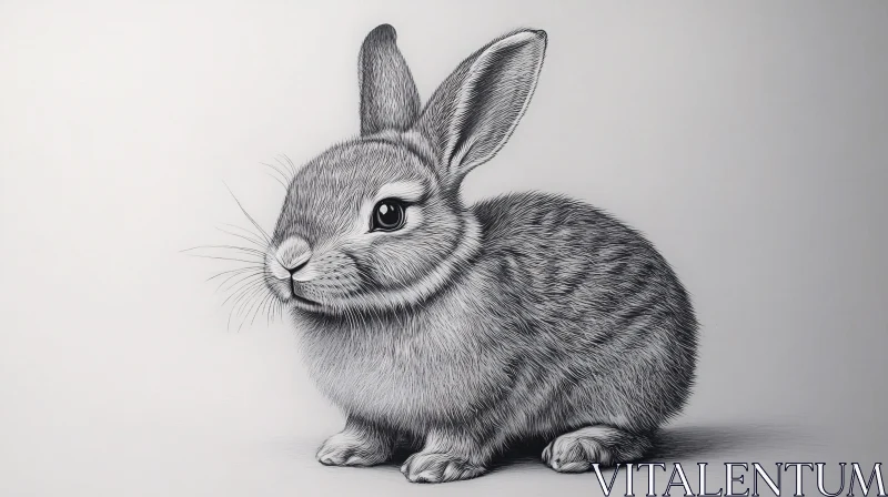 AI ART Detailed Rabbit Sketch in Pencil