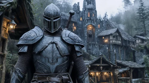 Armored Knight Guarding Old Village