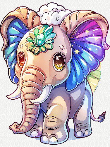 POD Design Cartoon Elephant T-Shirt Design | Cute Floral Elephant