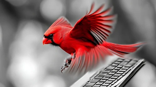 Scarlet Feather on Silver Keys