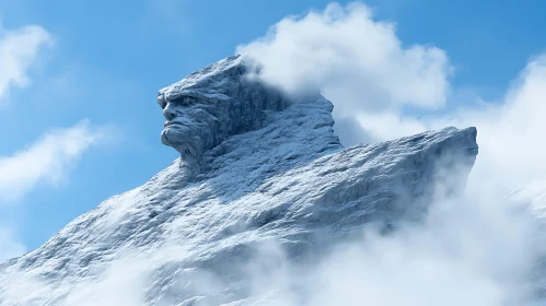 Mountain Sculpture: A Stone Giant's Gaze