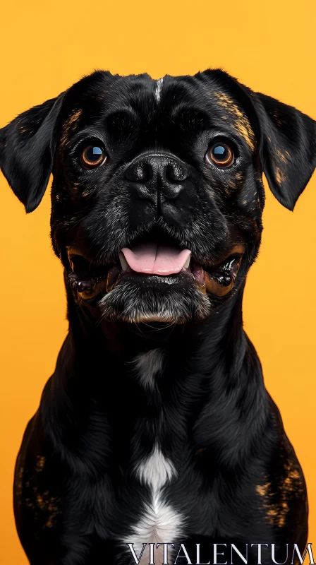 Portrait of a Happy Black Dog AI Image