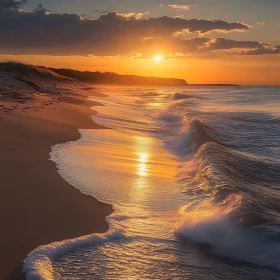 Calm Waves at Sunset