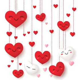 Whimsical Hearts on Strings