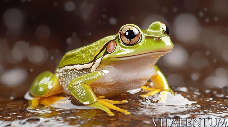 AI ART Green Frog Portrait