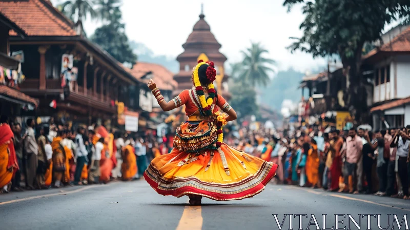 Traditional Dancer in Street Performance AI Image