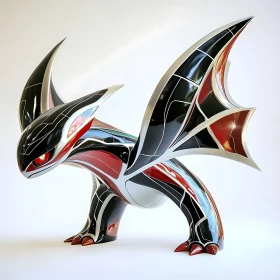 Stylized Dragon Figurine with Sleek Design