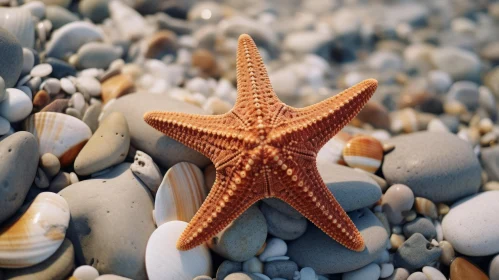 Realistic Terracotta Starfish on Rocky Beach Rendered in Unreal Engine 5
