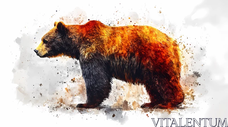 Majestic Bear Watercolor Painting AI Image