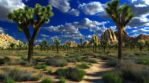 Desert Landscape with Joshua Trees