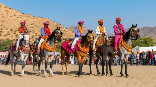 Indian Horsemen in Traditional Dress