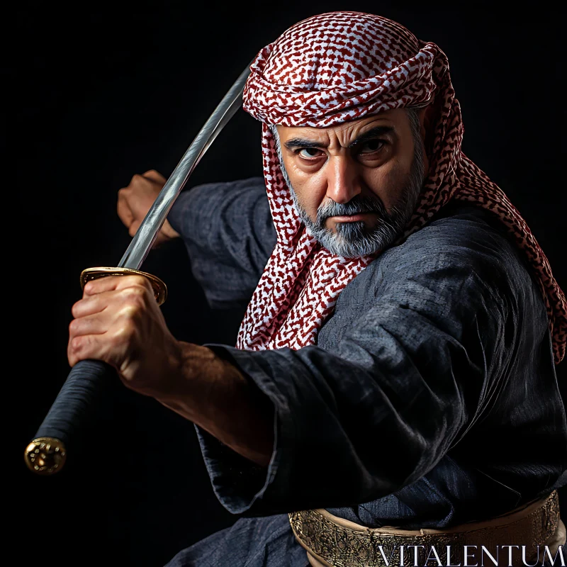 Arabian Knight with Sword AI Image
