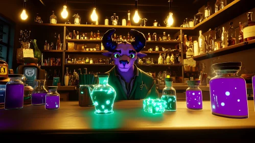 Magical Potion Bar with Fantasy Character