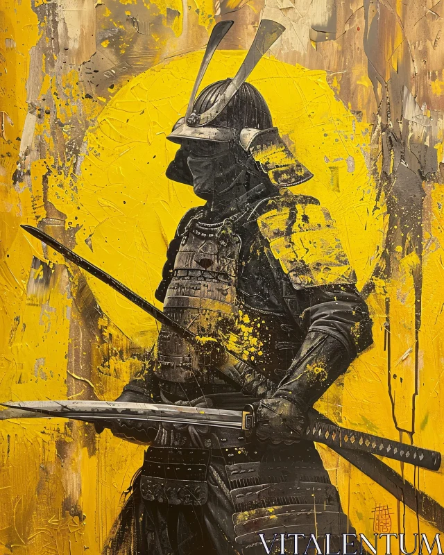 AI ART Armored Samurai with Swords Art