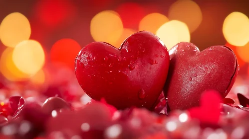 Romantic Hearts with Bokeh Lights