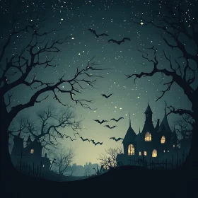 Spooky Halloween Night Scene