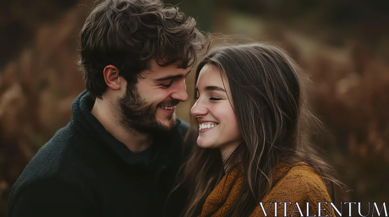 AI ART Smiling Couple Portrait in Warm Light