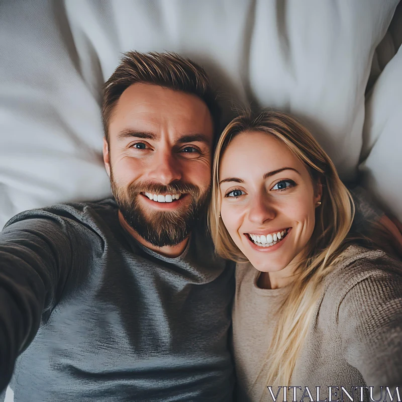 Smiling Couple Portrait of Happiness AI Image