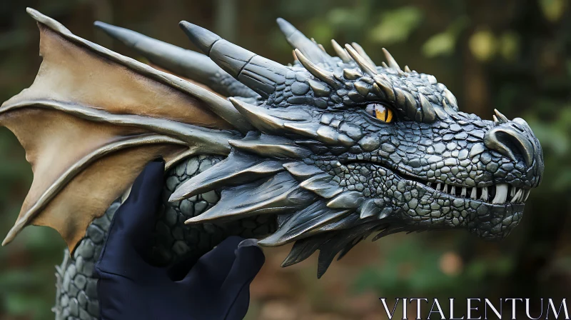 AI ART Detailed Dragon Head Art Piece