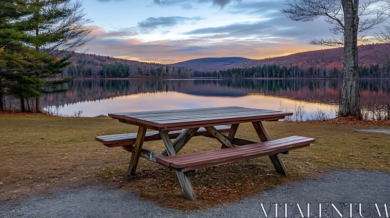 Tranquil Sunset by the Lake AI Image