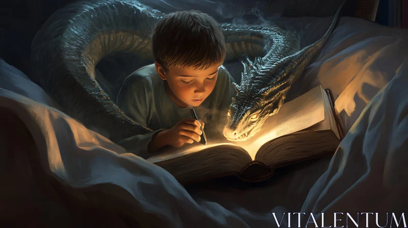 AI ART Child's Bedtime Tale with Dragon Friend