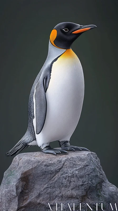 Regal Penguin Portrait AI Image