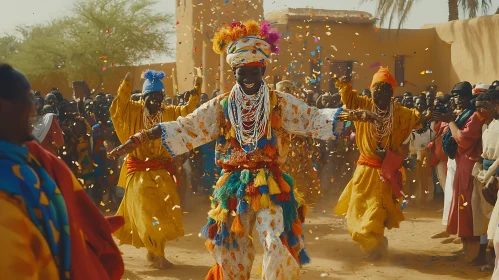 Colorful Celebration with Dancing People