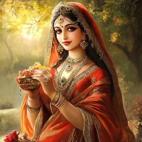 Golden Box Woman Portrait