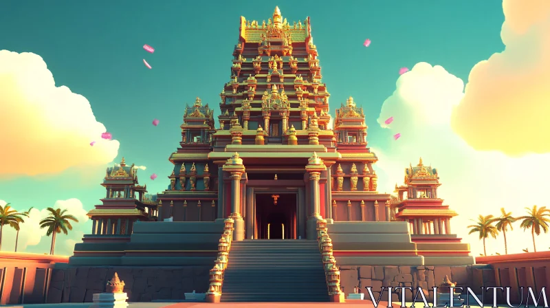 Majestic Temple Architecture AI Image